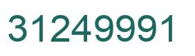 Number 31249991 green image