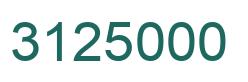 Number 3125000 green image