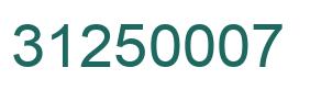 Number 31250007 green image
