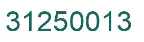 Number 31250013 green image