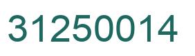 Number 31250014 green image