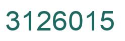 Number 3126015 green image