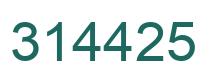 Number 314425 green image