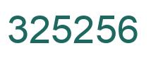 Number 325256 green image