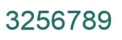 Number 3256789 green image