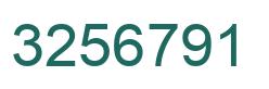 Number 3256791 green image