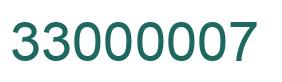 Number 33000007 green image