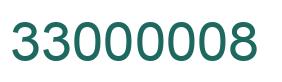 Number 33000008 green image