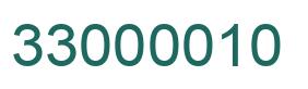 Number 33000010 green image