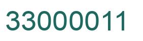 Number 33000011 green image