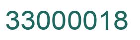 Number 33000018 green image