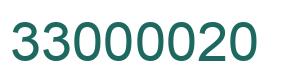 Number 33000020 green image