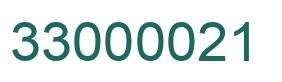 Number 33000021 green image