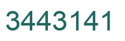 Number 3443141 green image