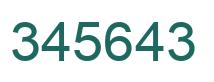 Number 345643 green image