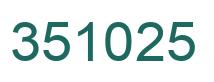 Number 351025 green image