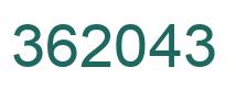 Number 362043 green image