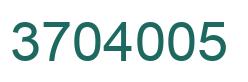 Number 3704005 green image