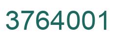 Número 3764001 imagen verde