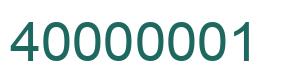 Number 40000001 green image