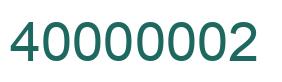 Number 40000002 green image
