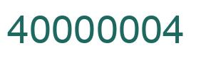 Number 40000004 green image