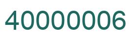 Number 40000006 green image