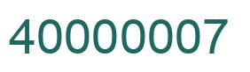 Number 40000007 green image