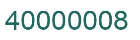 Number 40000008 green image