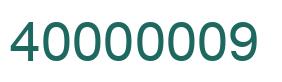 Number 40000009 green image