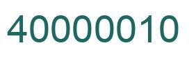 Number 40000010 green image