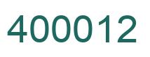Number 400012 green image