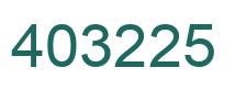 Number 403225 green image