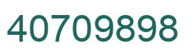 Number 40709898 green image