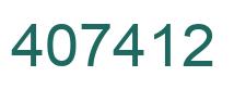 Number 407412 green image