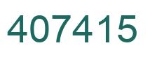 Number 407415 green image