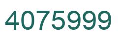 Number 4075999 green image