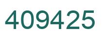 Number 409425 green image
