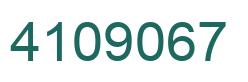 Number 4109067 green image