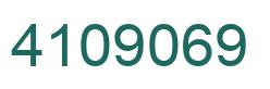 Number 4109069 green image