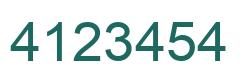 Number 4123454 green image