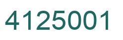Number 4125001 green image