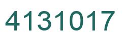 Number 4131017 green image