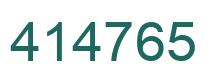 Number 414765 green image