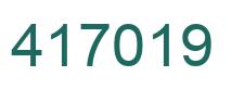 Number 417019 green image