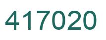 Number 417020 green image