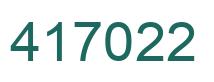 Number 417022 green image