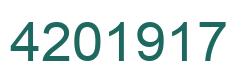 Number 4201917 green image
