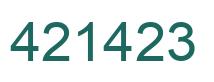 Number 421423 green image