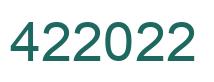 Number 422022 green image